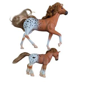 Vintage Kid Kore Appaloosa Horse Figurines Set‎ Of 2 With Curly Manes & Tails